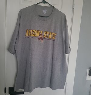 Russell Athletic Grey Crewneck Tee with Blue Logo